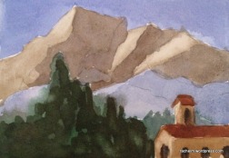 Painted value sketch of St. Francis on the Hill