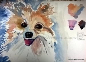 loose watercolor dog painting